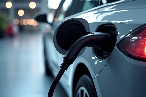 Elektrisk bil ved en lader